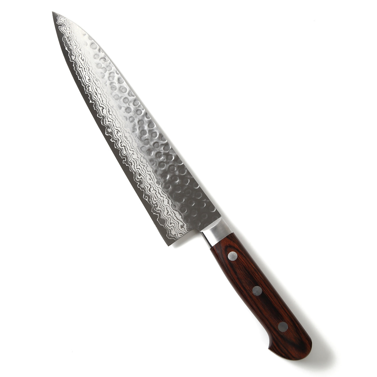 Syosaku Japanese Best Sharp Kitchen Chef Knife Hammered Damascus VG-10 16 Layer Mahogany Handle, Gyuto 8.3-inch (210mm) - Syosaku-Japan