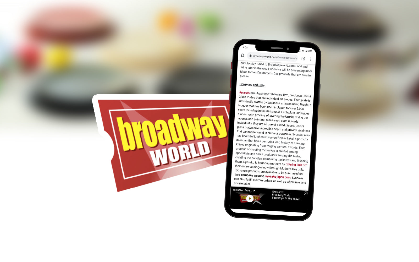 Syosaku-Japan was Featured in Broadway World