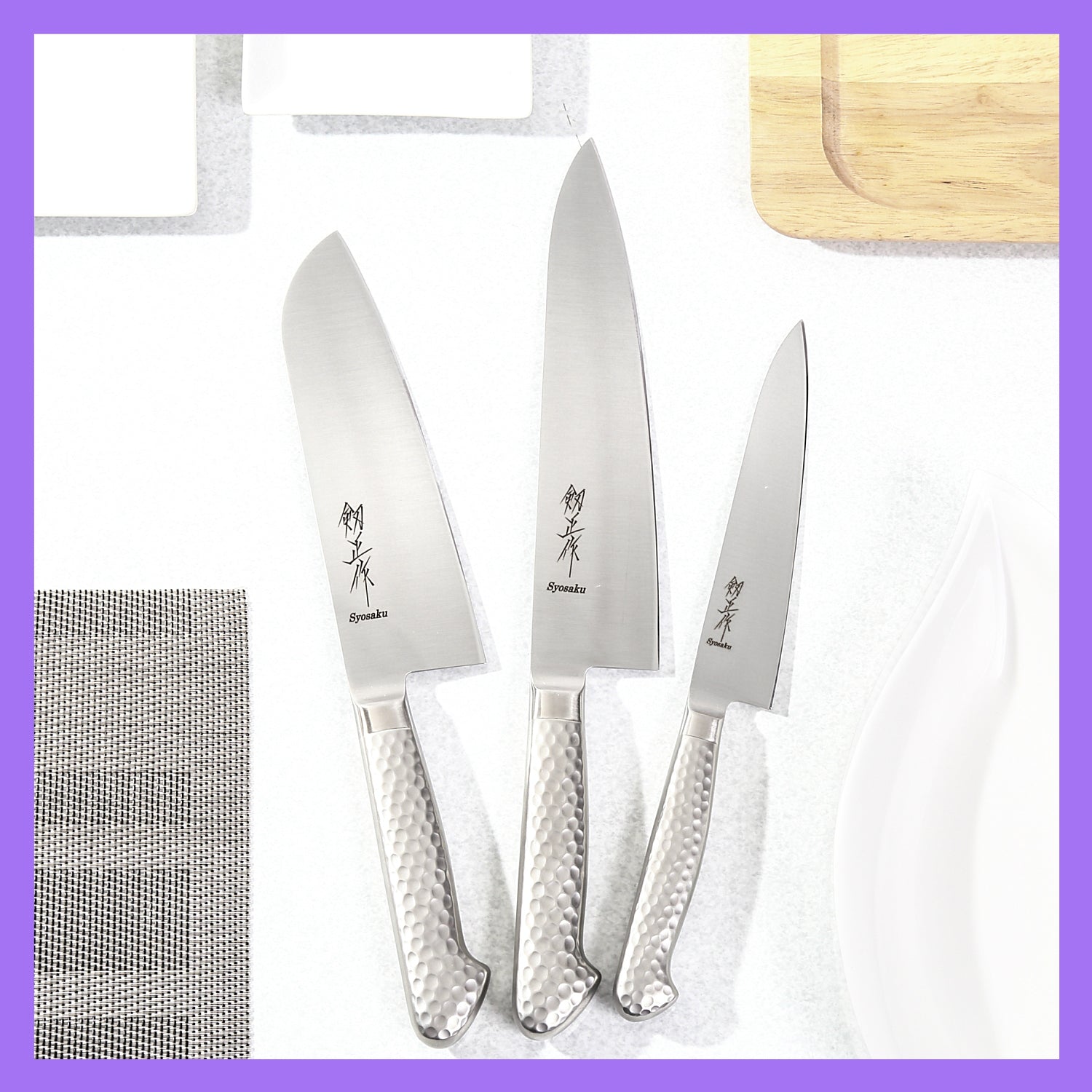 Syosaku Japanese Chef Knife INOX AUS-8A Stainless Steel Integrated Handle, Gyuto 8.3-inch (210mm)