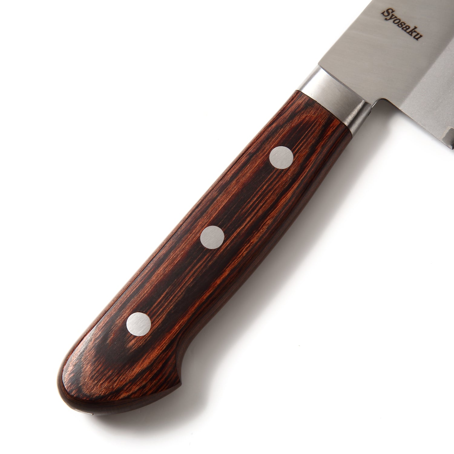 Syosaku Japanese Multi-Purpose Chef Knife VG-1 Gold Stainless Steel Mahogany Handle, Santoku 6.5-inch (165mm)