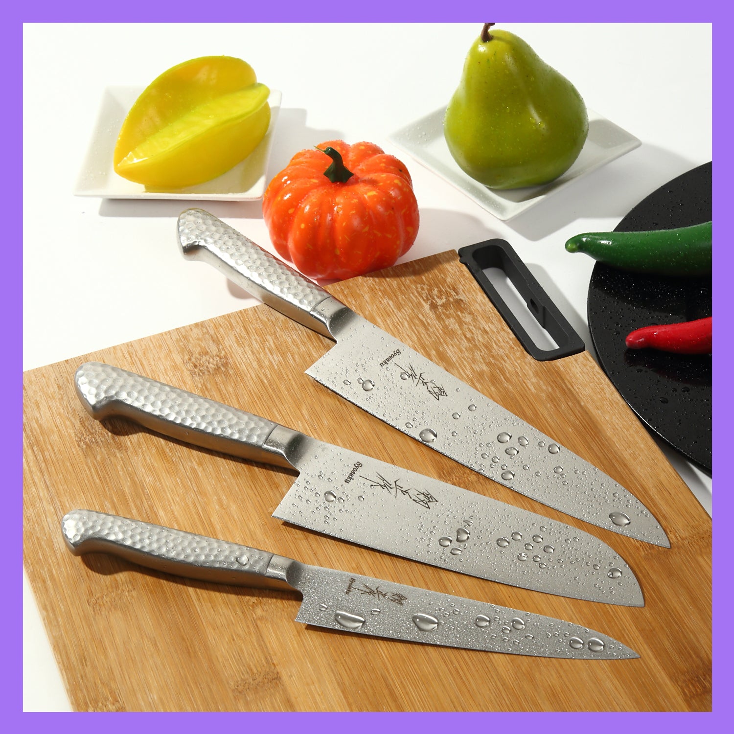Syosaku Japanese Chef Knife INOX AUS-8A Stainless Steel Integrated Handle, Gyuto 8.3-inch (210mm)