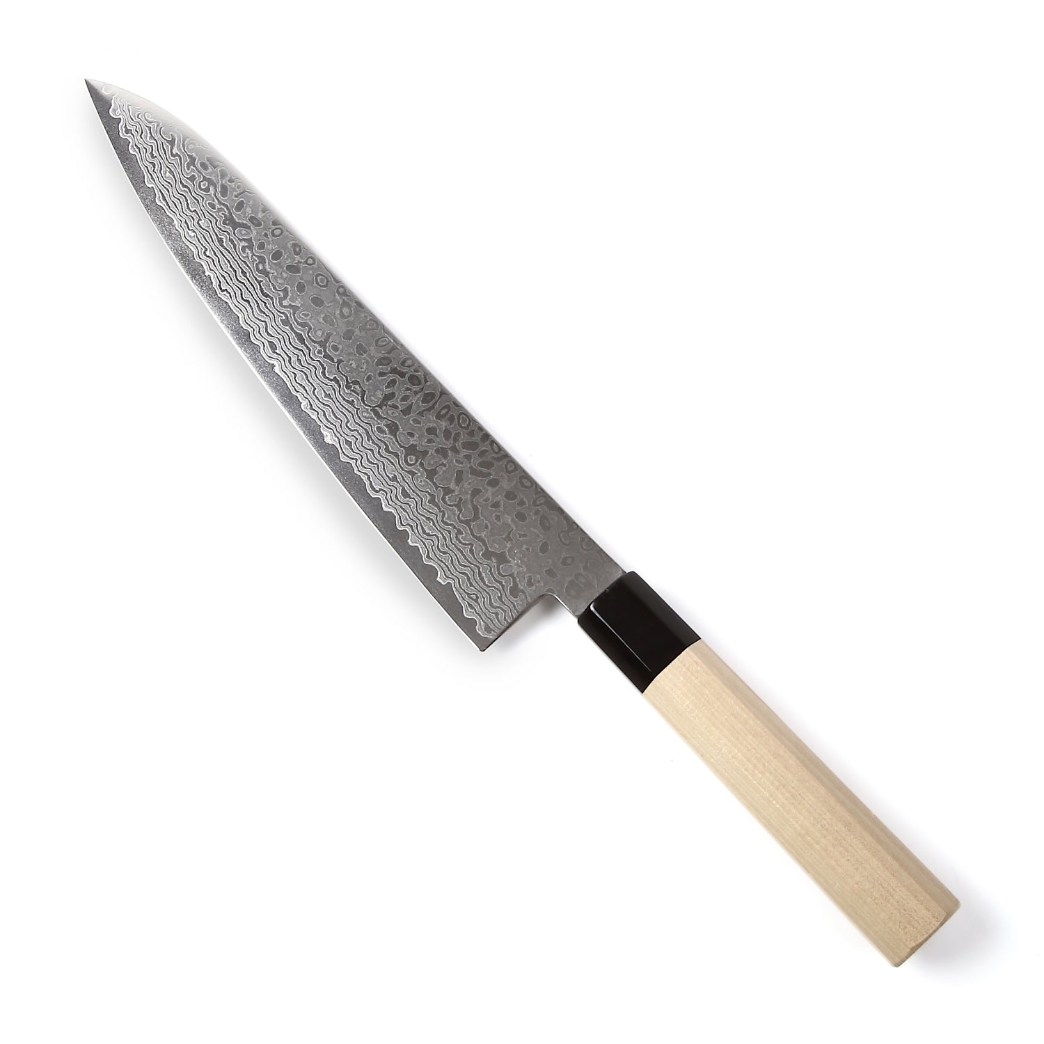 Syosaku Japanese Chef Knife Damascus ZA18 69 Layer Octagonal Magnolia Wood Handle, Gyuto 9.5-inch (240mm)