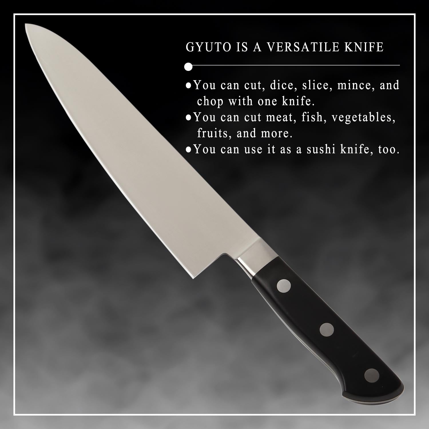 Syosaku Japanese Chef Knife Premium Molybdenum Stainless Steel, Gyuto 9.5-inch (240mm)