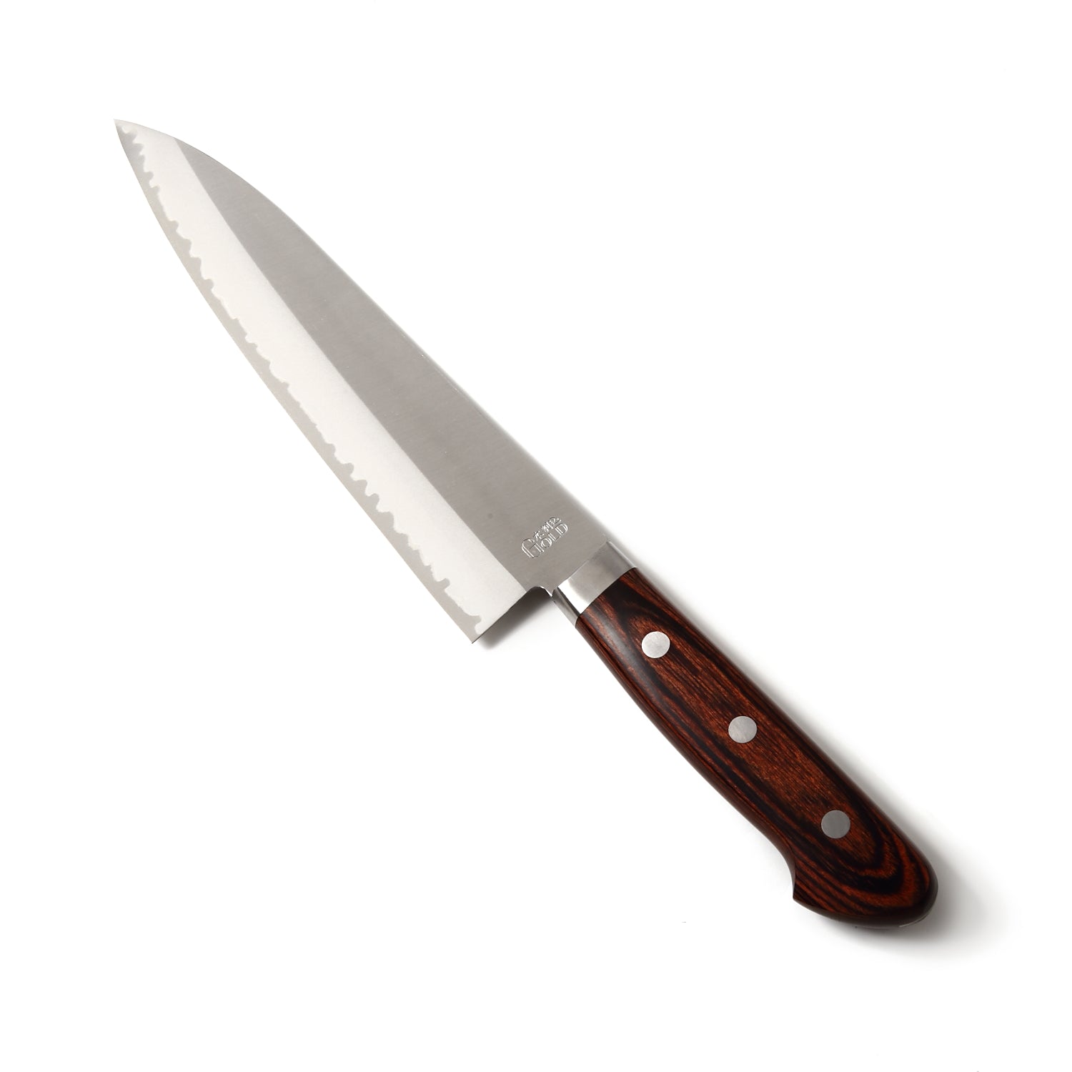 Syosaku Japanese Chef Knife VG-1 Gold Stainless Steel Mahogany Handle, Gyuto 7-inch (180mm)