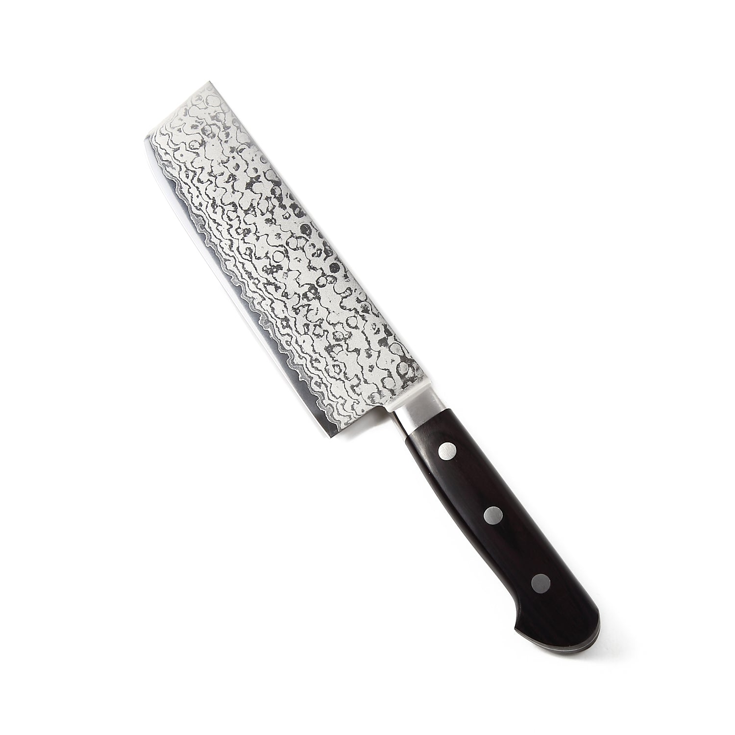 Syosaku Japanese Vegetable Knife Shaded Damascus VG-10 16 Layer Black Pakkawood Handle, Nakiri 6.3-inch (160mm)