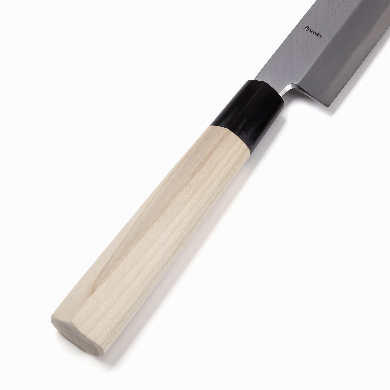 Syosaku Japanese Sushi Sashimi Chef Knife Shiroko (White Steel) No.2 D-Shape Magnolia Wood Handle, Yanagiba 13-inch (330mm)