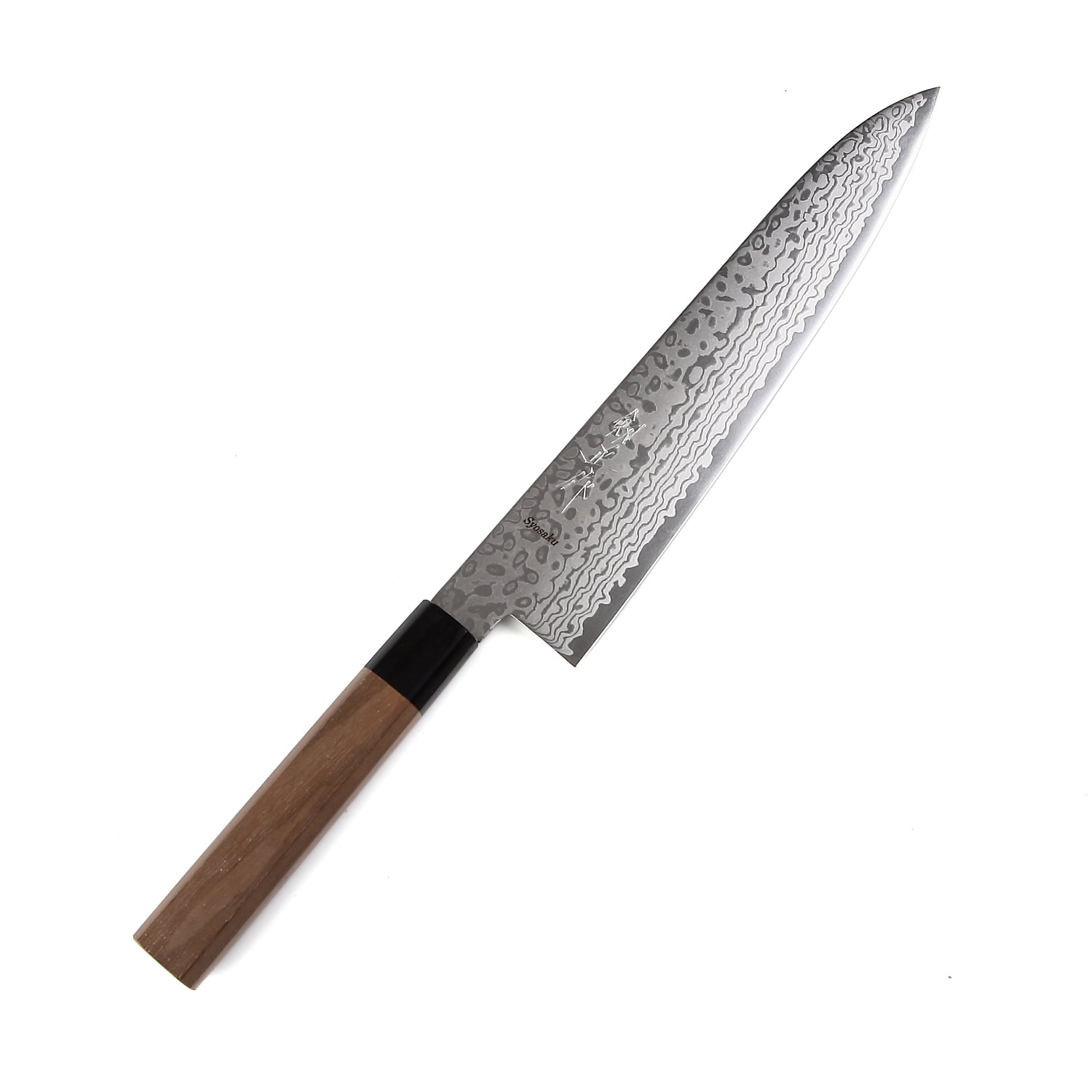 Syosaku Japanese Chef Knife Damascus ZA18 69 Layer Octagonal Walnut Handle, Gyuto 9.5-inch (240mm)