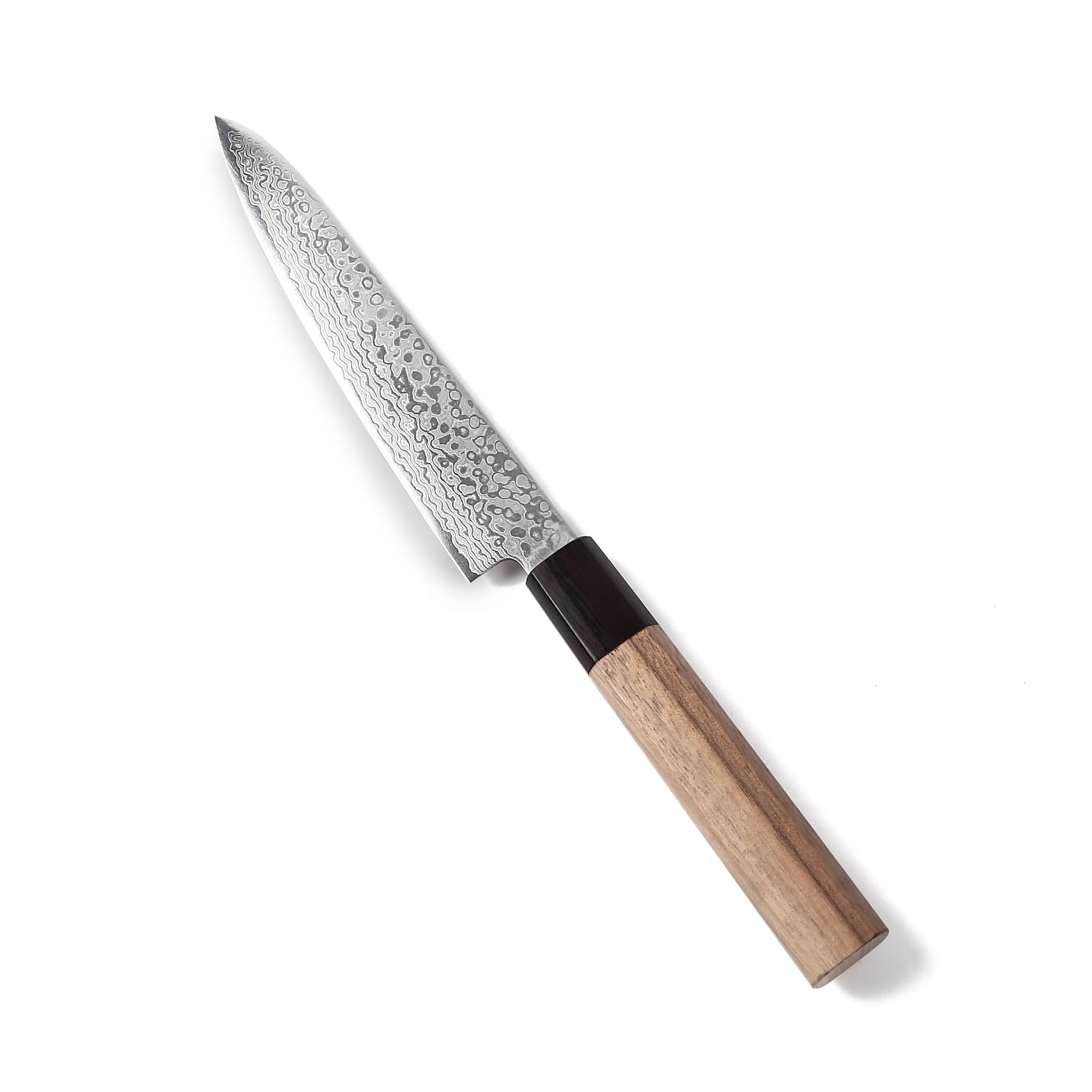 Syosaku Japanese Petty Knife Damascus ZA18 69 Layer Octagonal Walnut Handle, 6-inch (150mm)