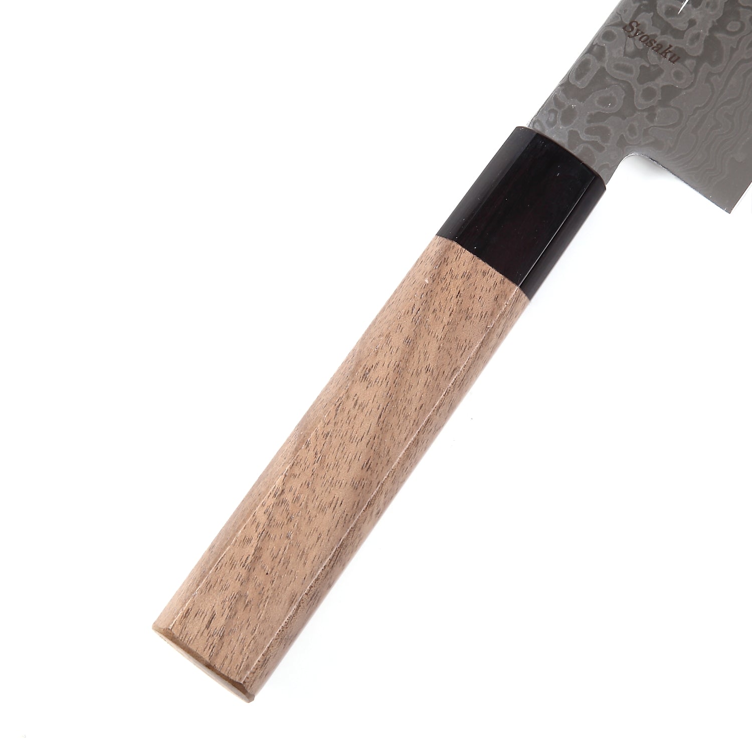 Syosaku Japanese Multi Purpose Chef Knife Damascus ZA18 69 Layer Octagonal Walnut Handle, Santoku 7-inch (180mm)