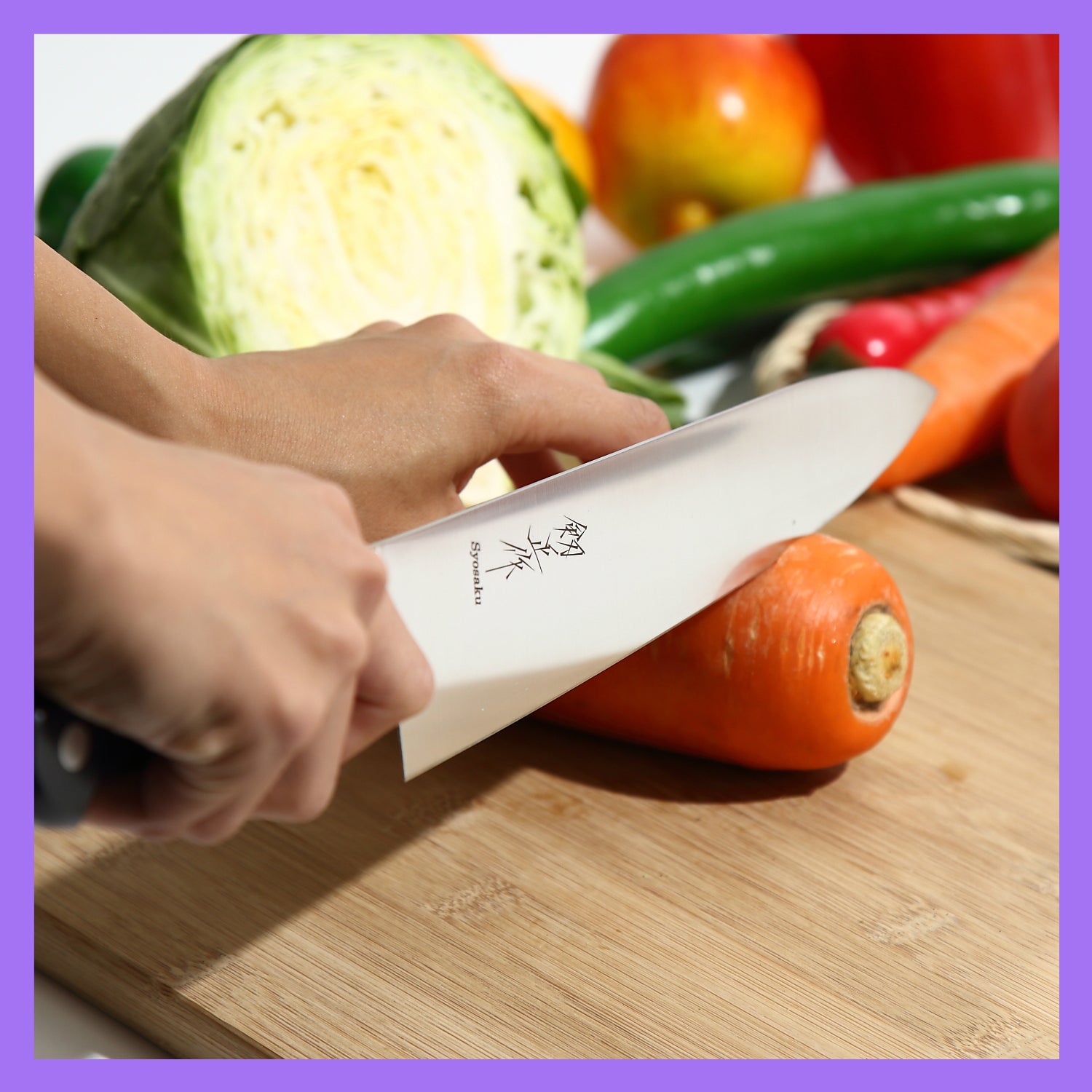 Syosaku Japanese Chef Knife INOX AUS-8A Stainless Steel Black Pakkawood Handle, Gyuto 9.5-inch (240mm)