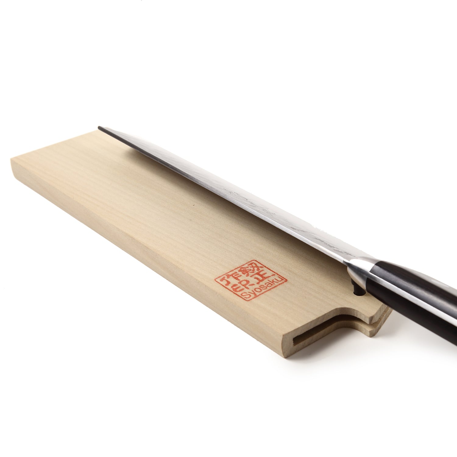 Syosaku Japanese Vegetable Knife Aoko (Blue Steel) - No.2 Black Pakkawood Handle, Nakiri 6.5-inch (160mm) with Magnolia Wood Sheath Saya Cover
