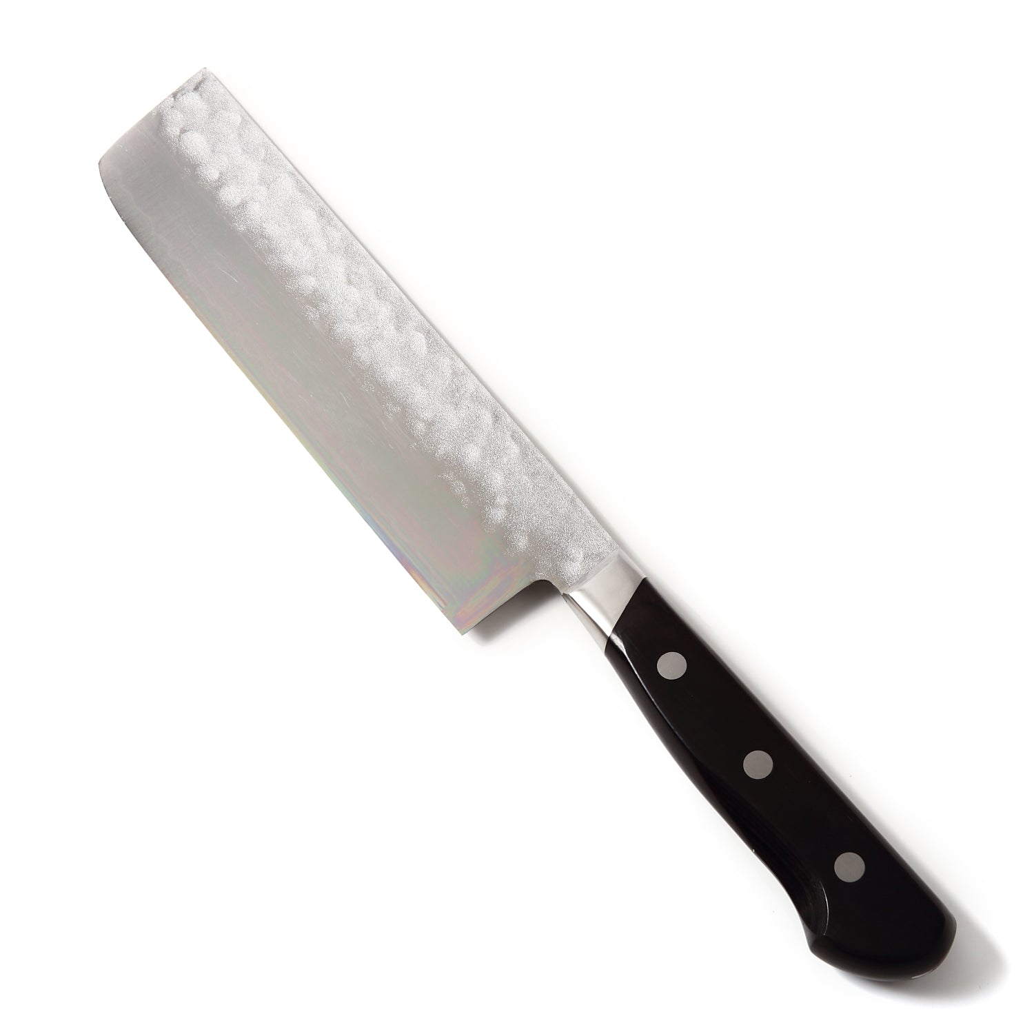 Syosaku Japanese Vegetable Knife Aoko (Blue Steel) - No.2 Black Pakkawood Handle, Nakiri 6.5-inch (160mm)