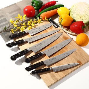 Syosaku Japanese Multi Slicer Best Sharp Kitchen Chef Knife INOX AUS-8A Stainless Steel Black Pakkawood Handle, 8.3-inch (210mm)