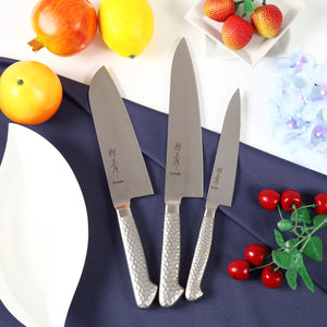 Syosaku Japanese Multi Purpose Best Sharp Kitchen Chef Knife INOX AUS-8A Stainless Steel Integrated Handle, Santoku 7-inch (180mm)