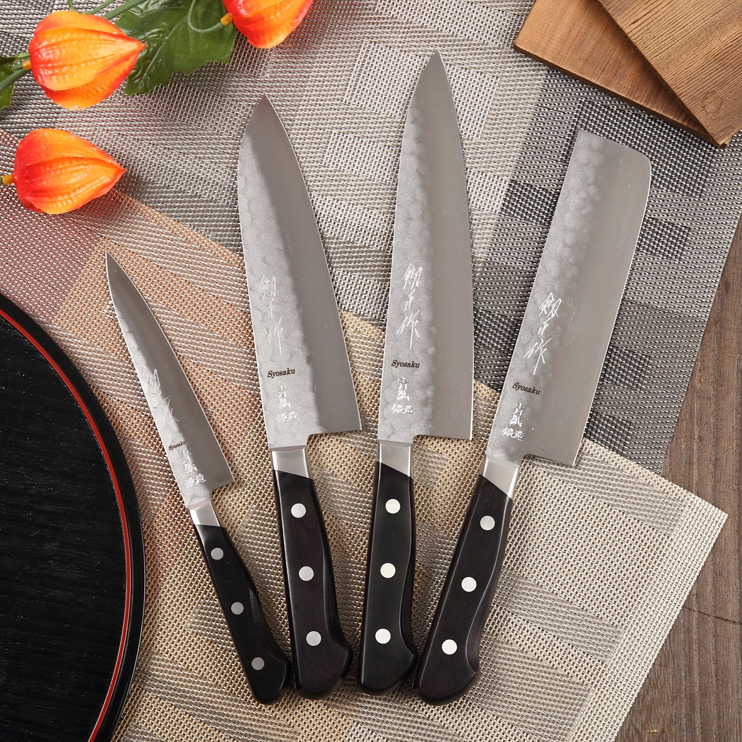 Kitchen Ceramic Knife Set Professional W/ Sheaths Super Sharp Rust