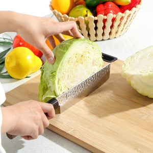 Syosaku Japanese Vegetable Best Sharp Kitchen Chef Knife Hammered Damascus VG-10 46 Layer Octagonal Walnut Handle, Nakiri 6.3-inch (160mm)