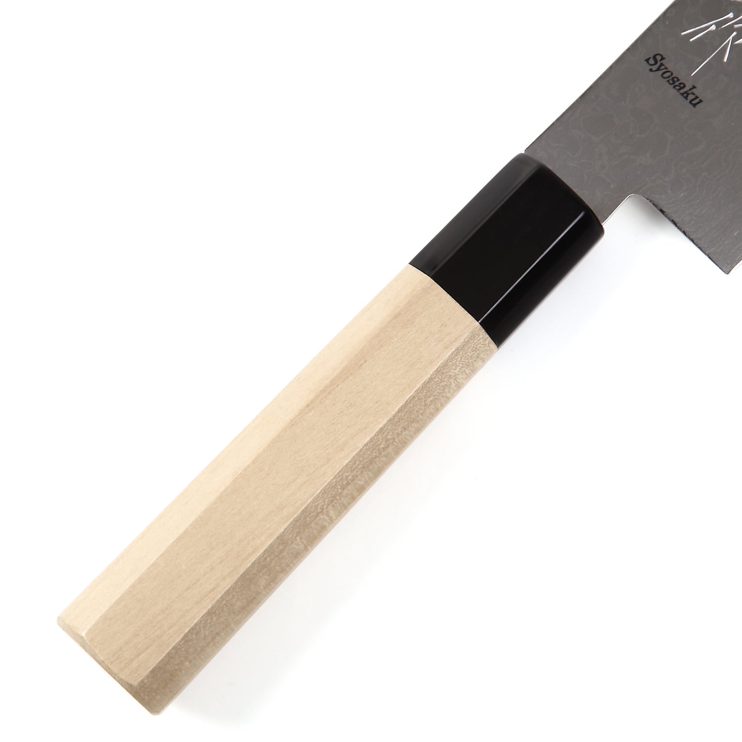 Syosaku Japanese Vegetable Knife VG-1 Gold Stainless Steel Mahogany Handle, Nakiri 6.3-Inch (160mm)