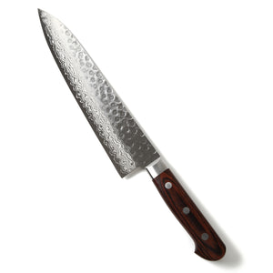 Syosaku Japanese Best Sharp Kitchen Chef Knife Hammered Damascus VG-10 16 Layer Mahogany Handle, Gyuto 9.5-inch (240mm) - Syosaku-Japan