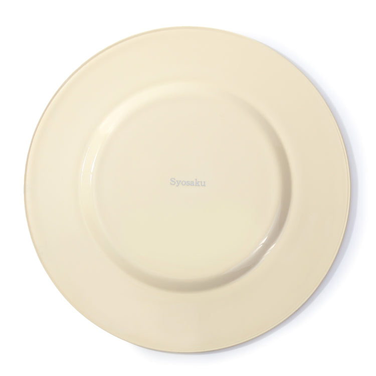 Syosaku Japanese Urushi Glass Charger Plate 13.9-inch (35cm) Light Beige with Gold Leaf, Dishwasher Safe - Syosaku-Japan