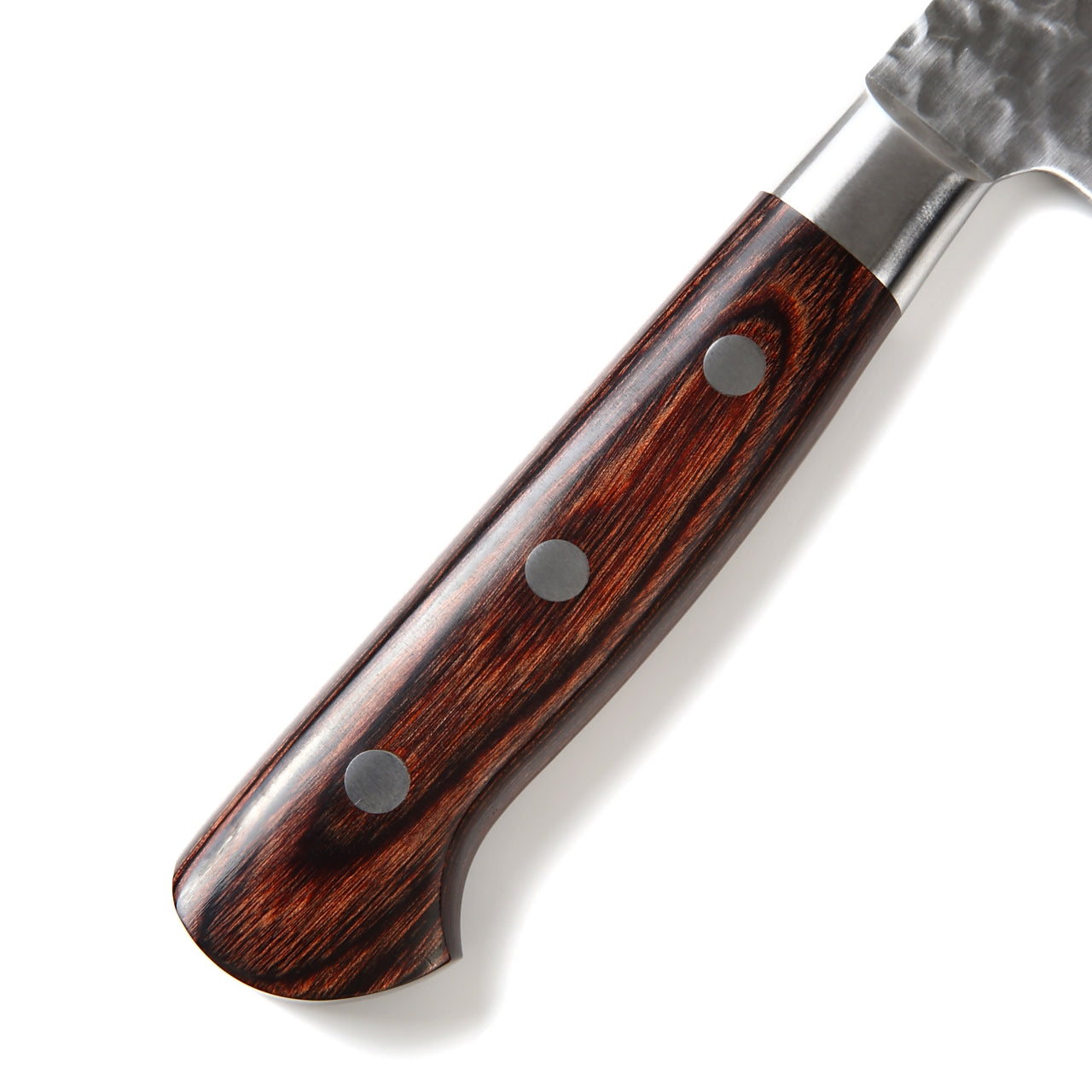 Syosaku Japanese Vegetable Best Sharp Kitchen Chef Knife Hammered Damascus VG-10 16 Layer Mahogany Handle, Nakiri 6.3-inch (160mm) - Syosaku-Japan