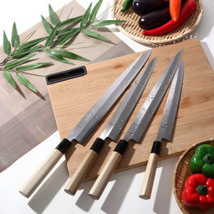 Syosaku Japanese Sushi Sashimi Best Sharp Kitchen Chef Knife Shiroko(White Steel)-No.2 D-Shape Magnolia Wood Handle, Yanagiba 11.8-inch (300mm) - Syosaku-Japan