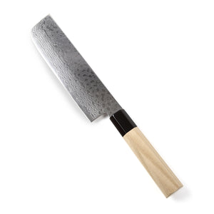 Syosaku Japanese Vegetable Best Sharp Kitchen Chef Knife Damascus ZA18 69 Layer Octagonal Magnolia Wood Handle, Nakiri 6.3-inch (160mm) - Syosaku-Japan