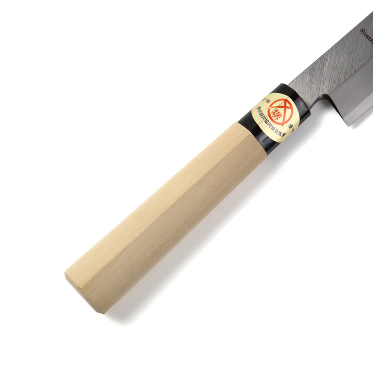 Syosaku Japanese Sushi Sashimi Best Sharp Kitchen Chef Knife Kigami(Yellow Steel)-No.2 D-Shape Magnolia Wood Handle, Yanagiba 10.5-inch (270mm) - Syosaku-Japan