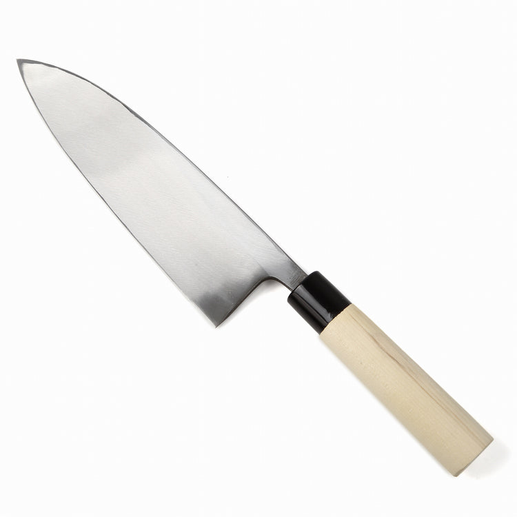 Syosaku Japanese Sushi Fillet Best Sharp Kitchen Chef Knife Kigami(Yellow Steel)-No.2 D-Shape Magnolia Wood Handle, Deba 8.3-inch (210mm) - Syosaku-Japan