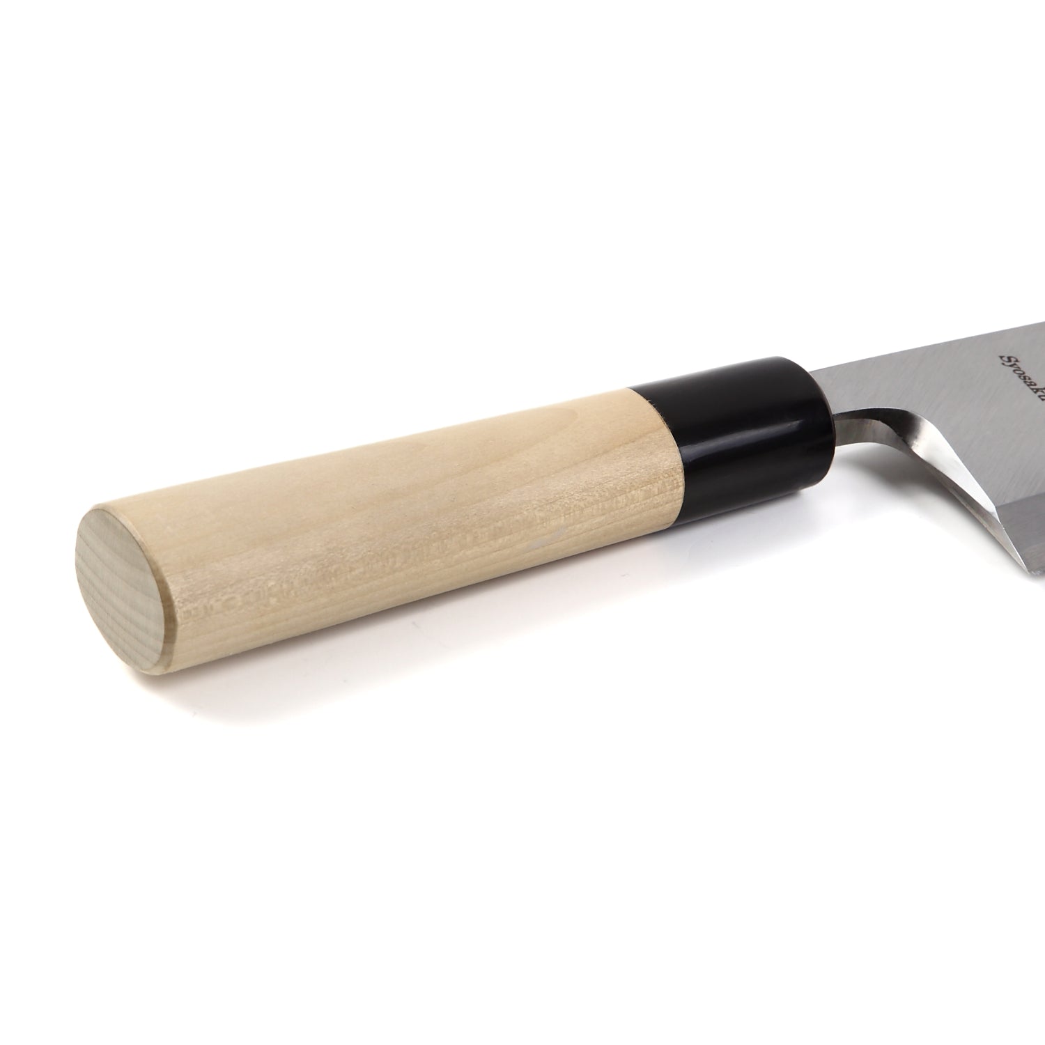Syosaku Japanese Sushi Fillet Chef Knife Shiroko(White Steel)-No.2 D-Shape Magnolia Wood Handle, Deba 7-Inch (180mm)