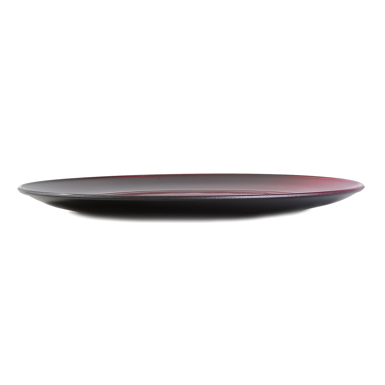 Syosaku Japanese Urushi Glass Flat Dinner Plate 11-inch (28cm) Gradation Red, Dishwasher Safe - Syosaku-Japan