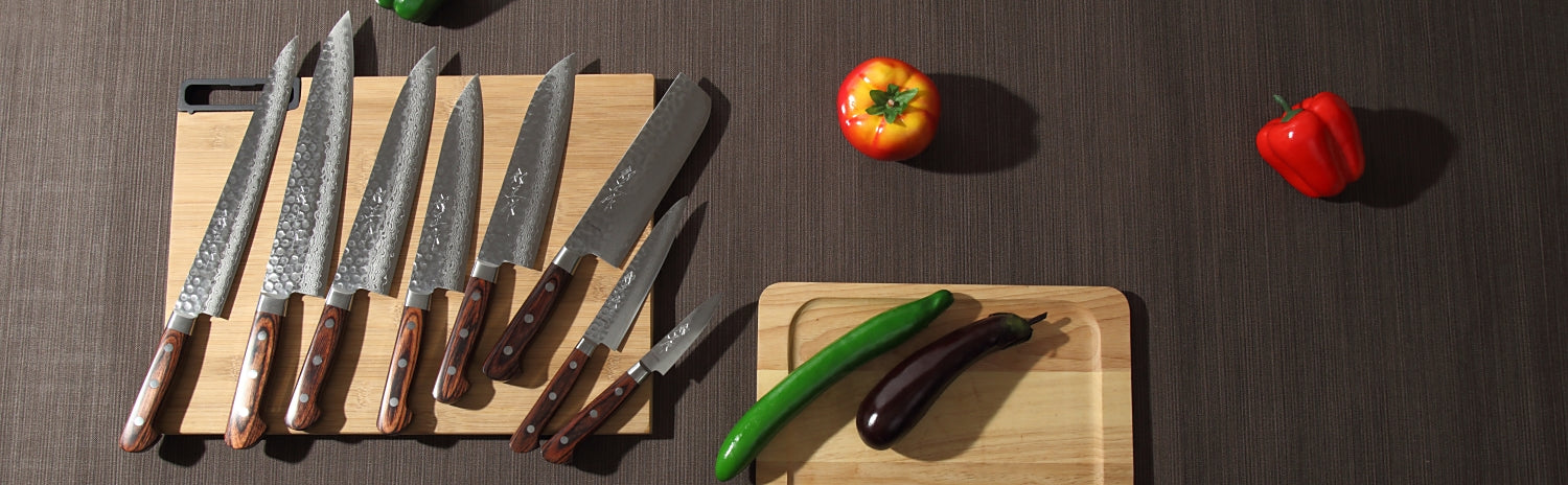 Syosaku Japanese Best Sharp Kitchen Chef Knife Hammered Damascus VG-10 16 Layer Mahogany Handle, Gyuto 9.5-inch (240mm) - Syosaku-Japan