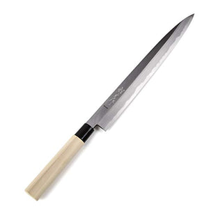 HONMAMON MOTOKANE Sashimi Knife Shirogami Steel NO.2, 210mm~300mm with Wooden Case 240mm