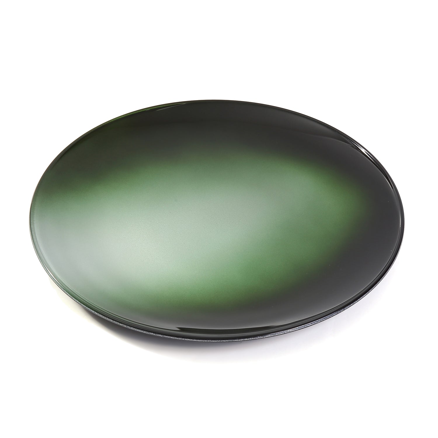Syosaku Japanese Urushi Glass Flat Dinner Plate 11-inch (28cm) Gradation Green, Dishwasher Safe - Syosaku-Japan