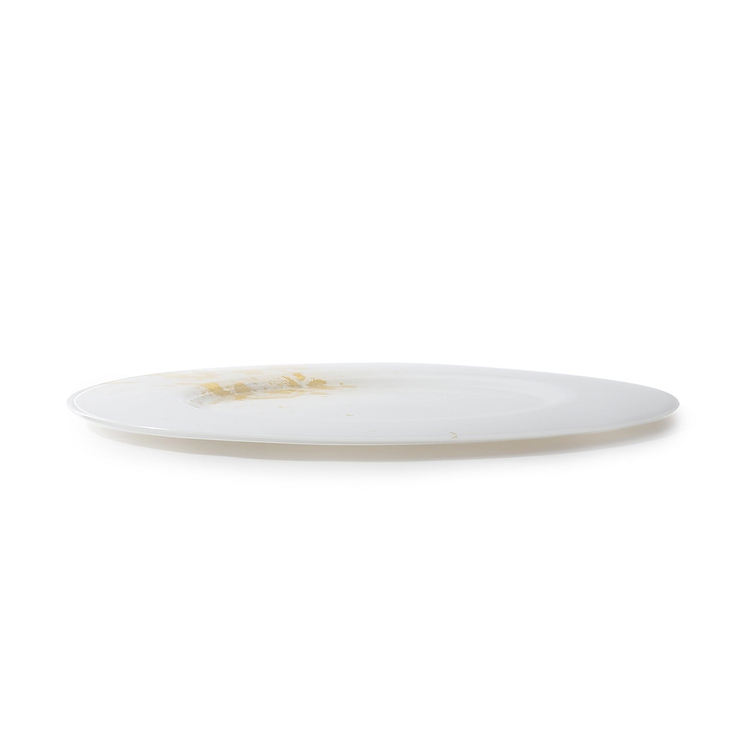 Syosaku Japanese Urushi Glass Charger Plate 13.9-inch (35cm) Pure White with Gold Leaf, Dishwasher Safe - Syosaku-Japan