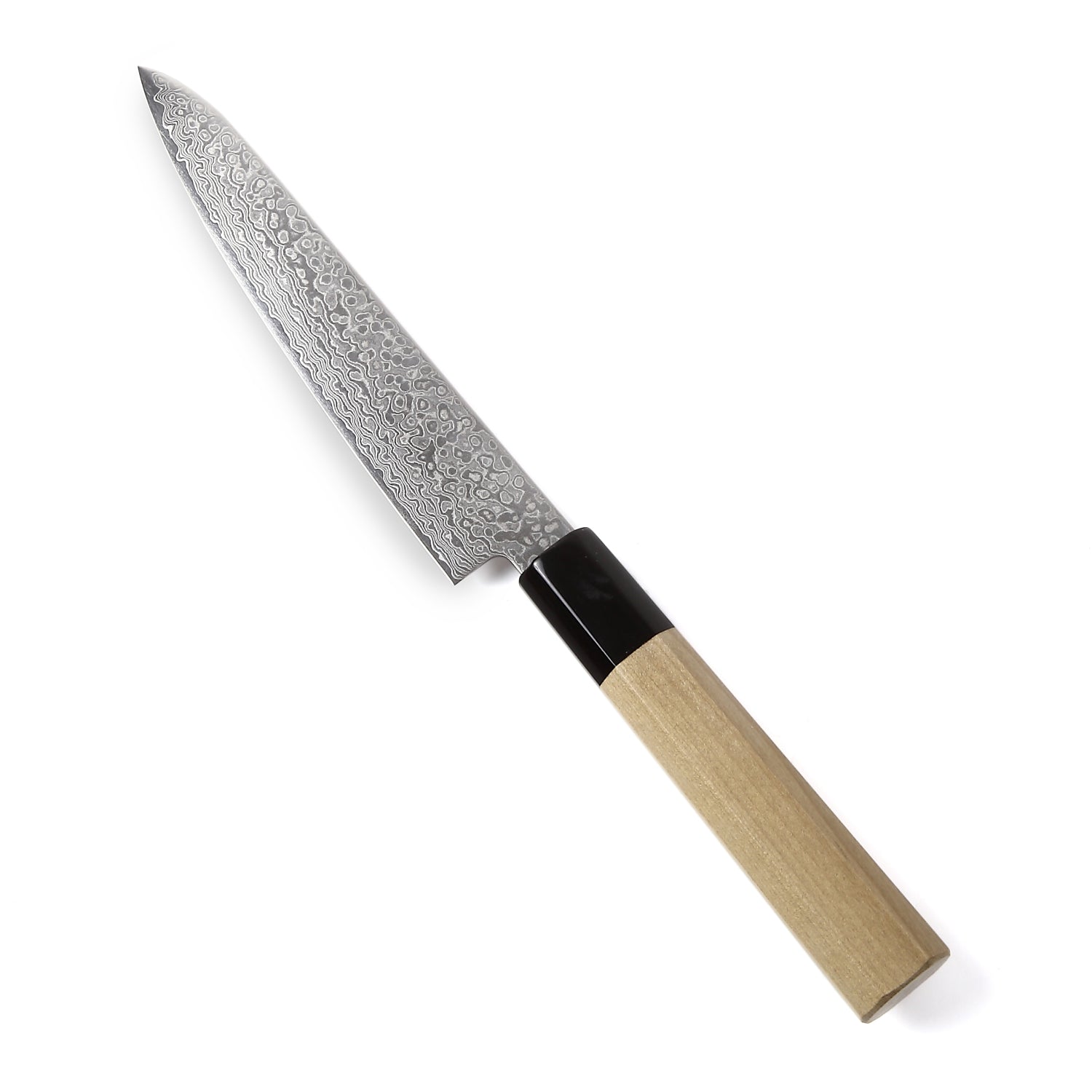 Syosaku Japanese Petty Best Sharp Kitchen Chef Knife Damascus ZA18 69 Layer Octagonal Magnolia Wood Handle, 6-inch (150mm) - Syosaku-Japan