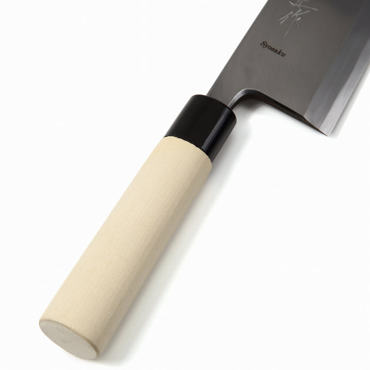 Syosaku Japanese Sushi Fillet Best Sharp Kitchen Chef Knife Kigami(Yellow Steel)-No.2 D-Shape Magnolia Wood Handle, Deba 8.3-inch (210mm) - Syosaku-Japan