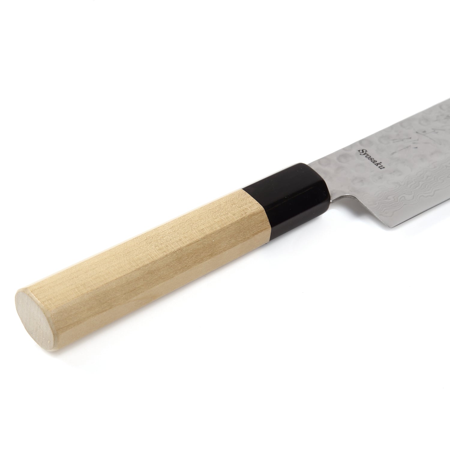 Syosaku Japanese Vegetable Knife Shaded Damascus VG-10 16 Layer Black Pakkawood Handle, Nakiri 6.3-Inch (160mm)
