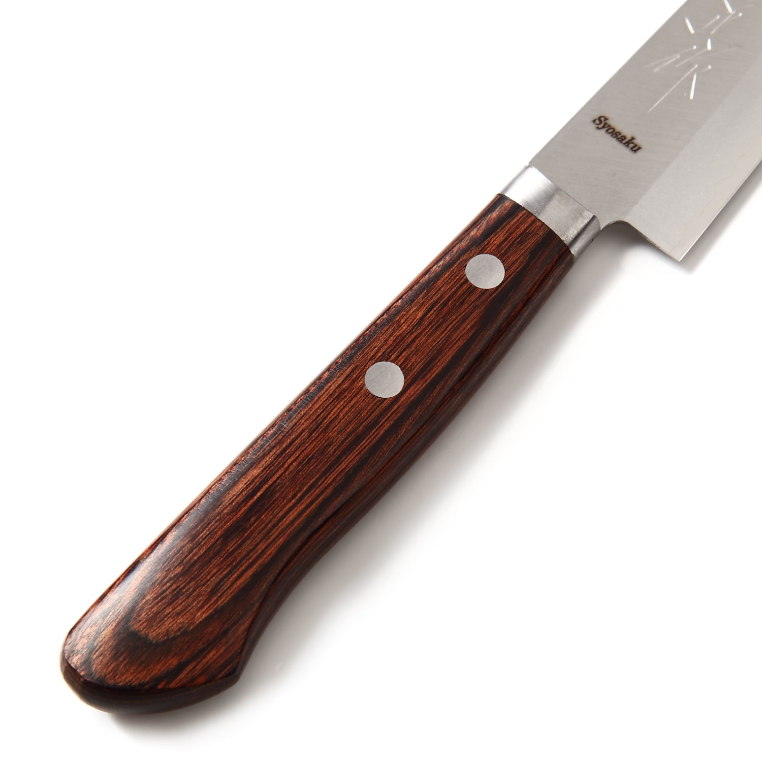 Syosaku Japanese Petty Best Sharp Kitchen Chef Knife VG-1 Gold Stainless Steel Mahogany Handle, 5.3-inch (135mm) - Syosaku-Japan