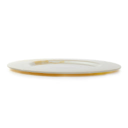 Syosaku Japanese Urushi Glass Charger Plate 13.9-inch (35cm) Majestic White with Gold Leaf, Dishwasher Safe - Syosaku-Japan